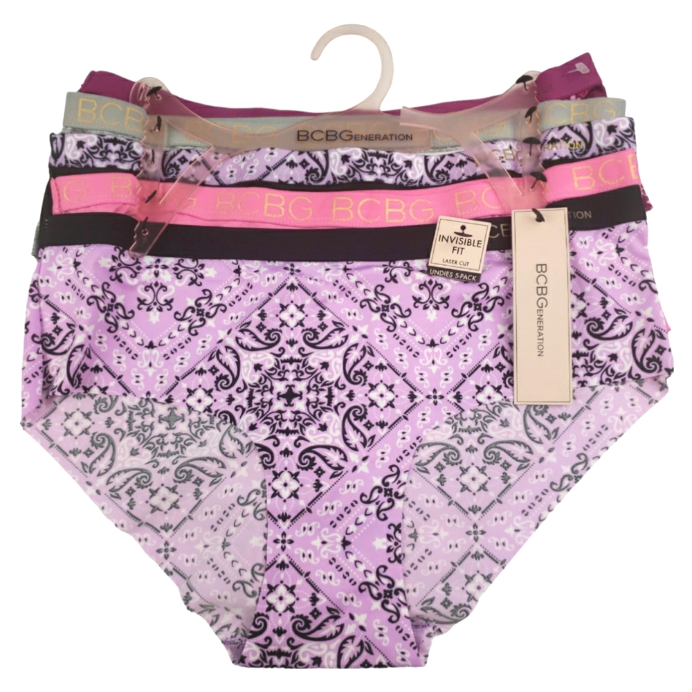 BCBGeneration NWT Invisible Fit Laser Cut 5 Pack Panties Size Large